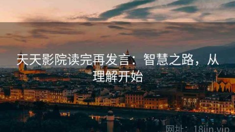天天影院读完再发言：智慧之路，从理解开始