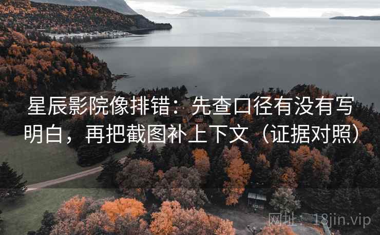 星辰影院像排错：先查口径有没有写明白，再把截图补上下文（证据对照）